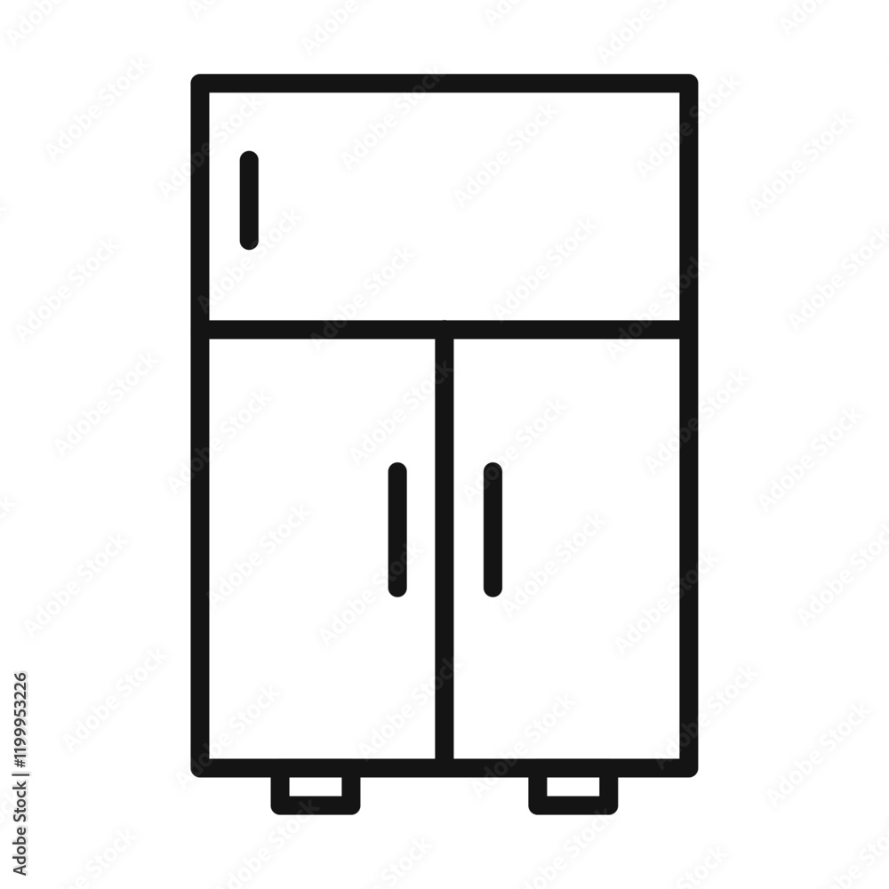 Fridge icon Flat simple outline Fridge icon Flat simple outline