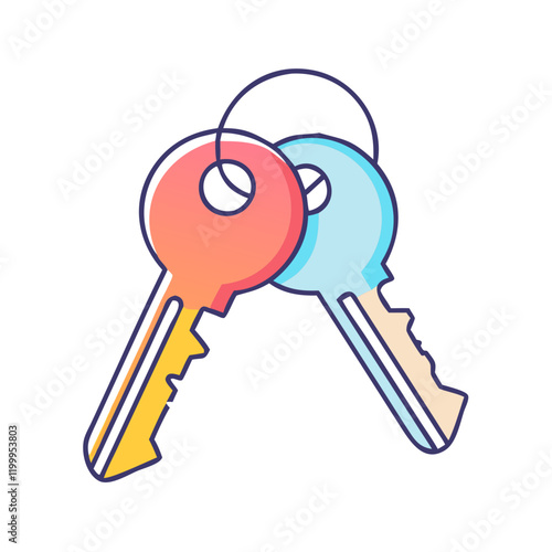 keys icon, keys vector illustration-simple illustration of keys, perfect for keys logos and themed design 