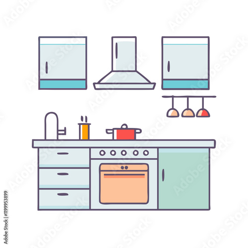 kitchen icon, kitchen vector illustration-simple illustration of kitchen, perfect for kitchen logos and themed design 