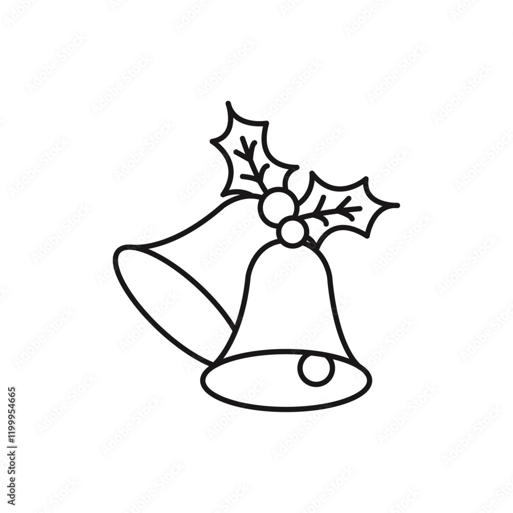 Jingle bell icon Flat simple outline Jingle bell icon Flat simple outline