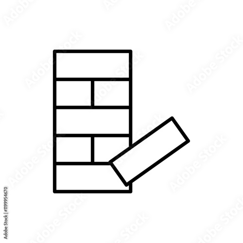 Jenga icon Flat simple outline