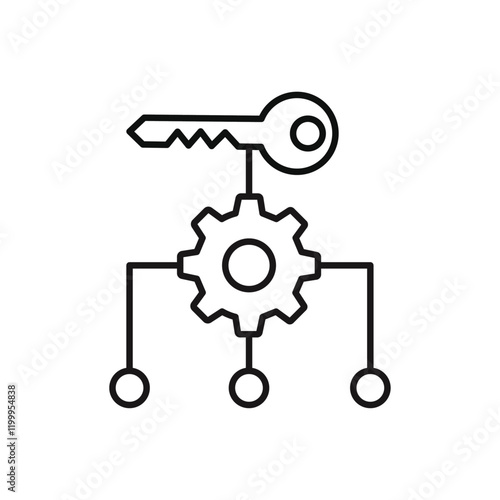 Key factor icon Flat simple outline