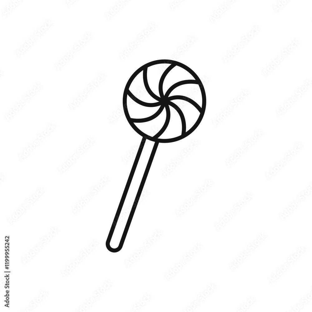 Lollypop icon Flat simple outline Lollypop icon Flat simple outline