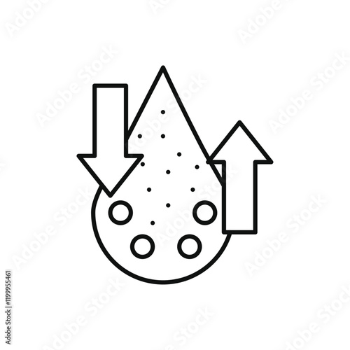 Low and high cholesterol icon Flat simple outline
