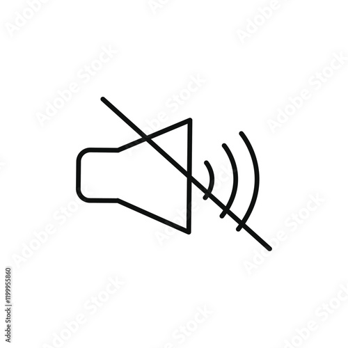 Mute sound icon Flat simple outline