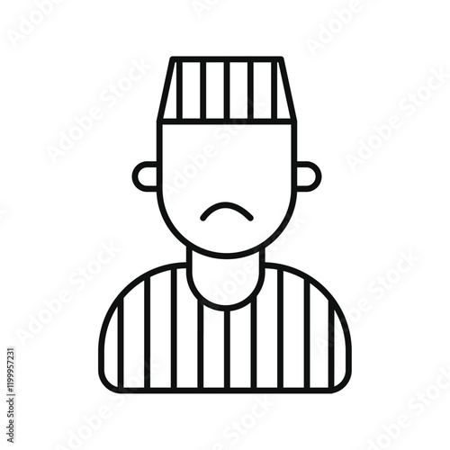 Prisoner icon Flat simple outline