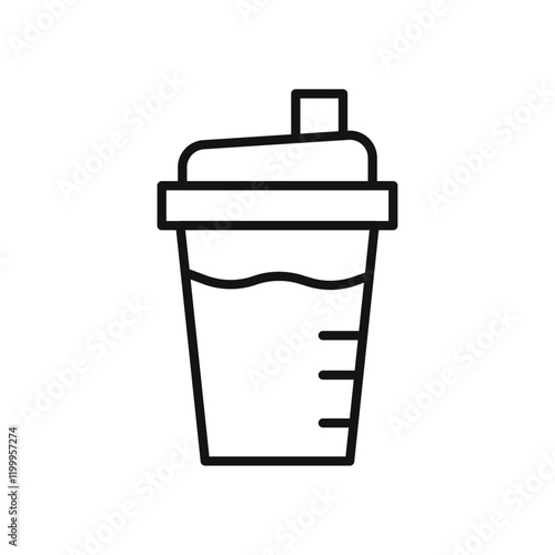 Protein shake icon Flat simple outline