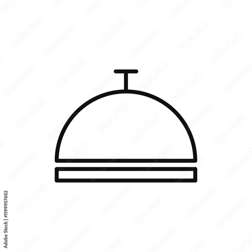 Reception bell icon Flat simple outline Reception bell icon Flat simple outline