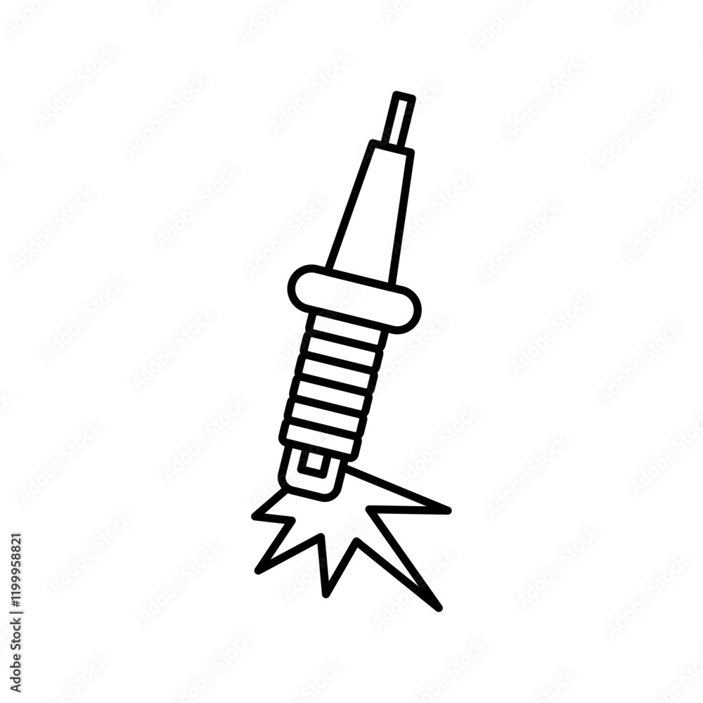 Fototapeta premium Spark plug icon Flat simple outline