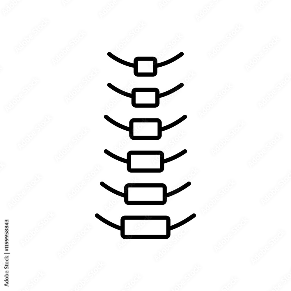 Spinal column icon Flat simple outline Spinal column icon Flat simple outline