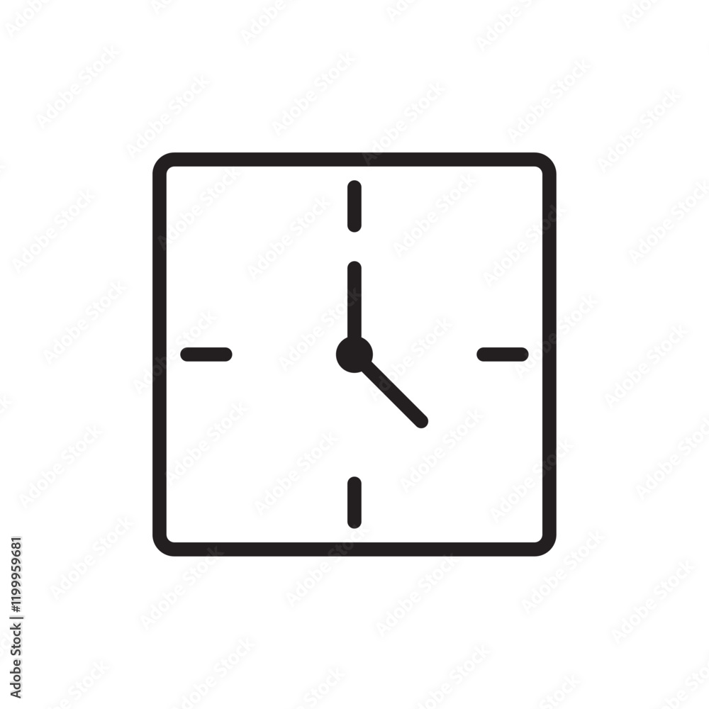 Time icon Flat simple outline Time icon Flat simple outline