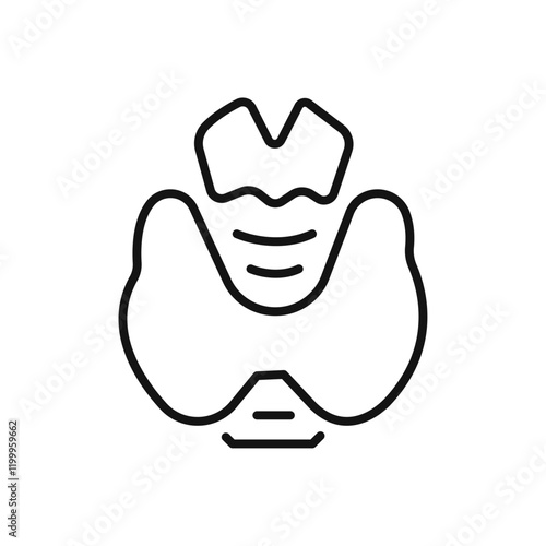 Thyroid icon Flat simple outline