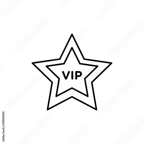 VIP icon Flat simple outline