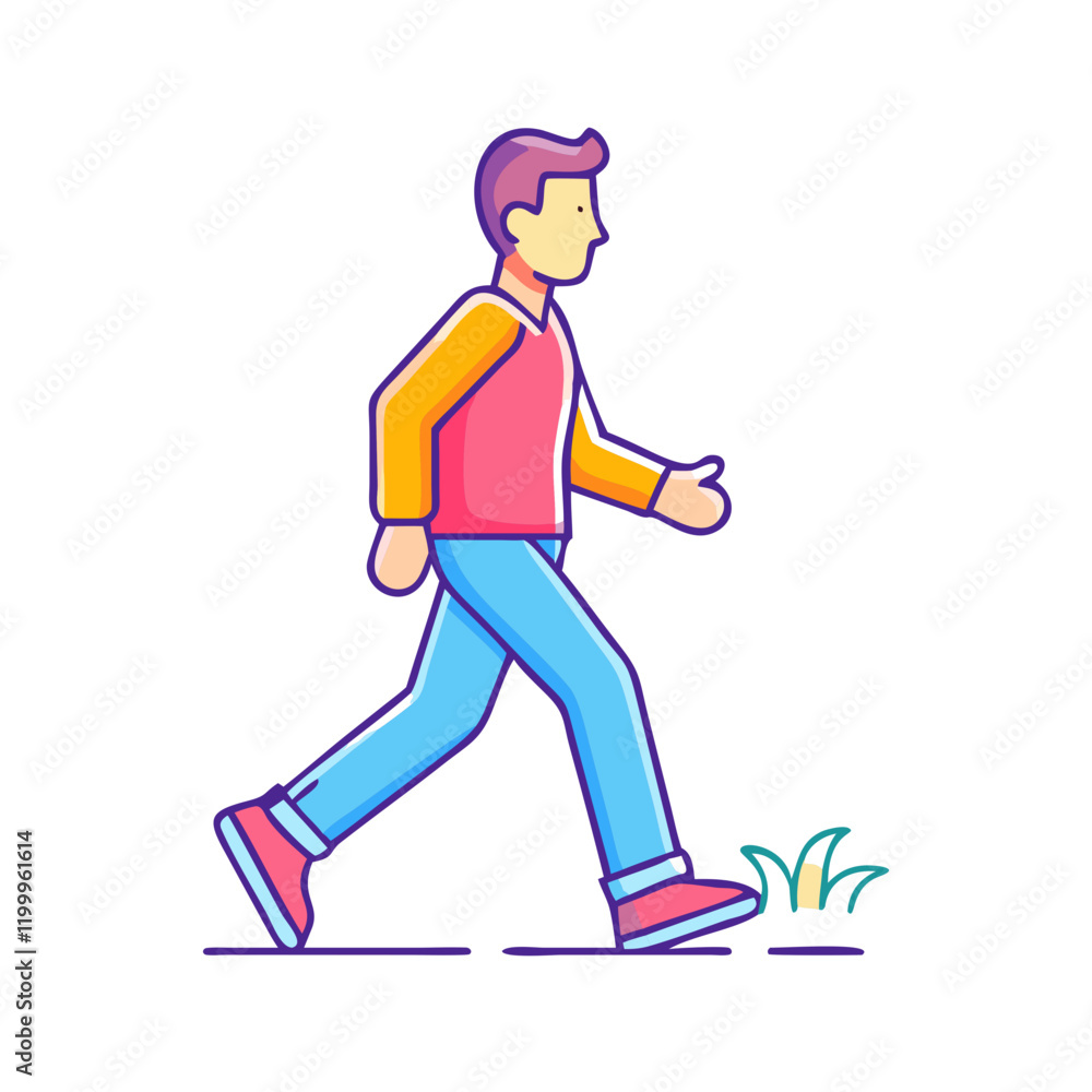 Fototapeta premium man walking icon, man walking vector illustration-simple illustration of man walking, perfect for man walking logos and themed design