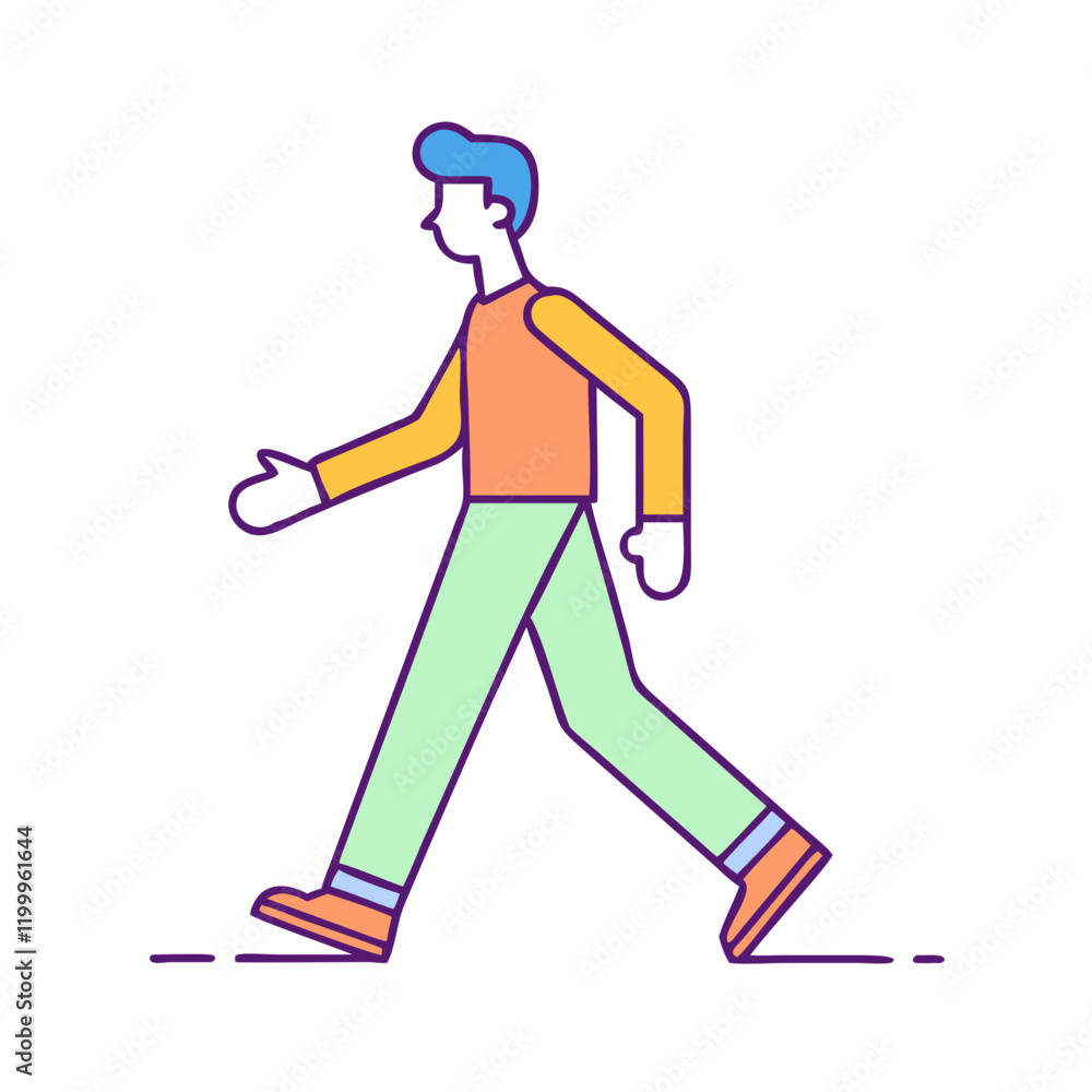 Obraz premium man walking icon, man walking vector illustration-simple illustration of man walking, perfect for man walking logos and themed design