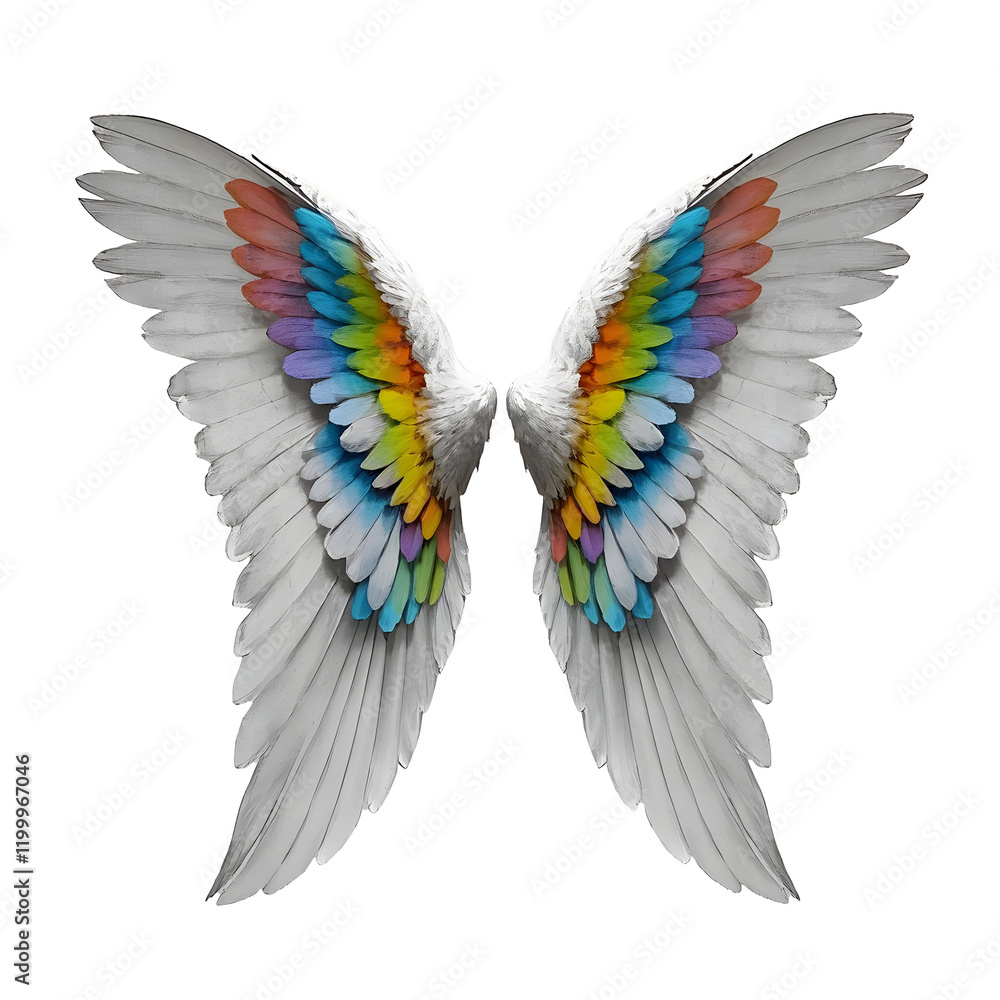 Obraz premium realistic Colorful angel Wing