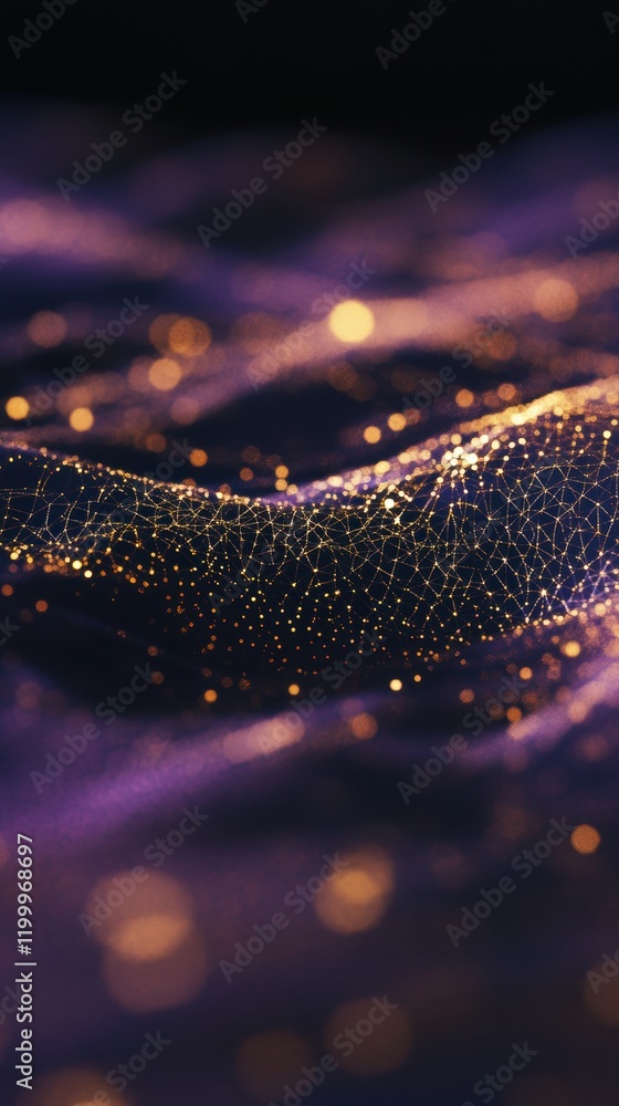 Fractal patterns of neural connections with golden highlights Fractal patterns of neural connections with golden highlights