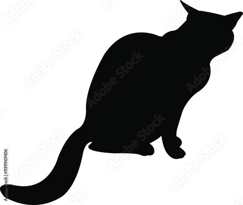 a cat body silhouette vector