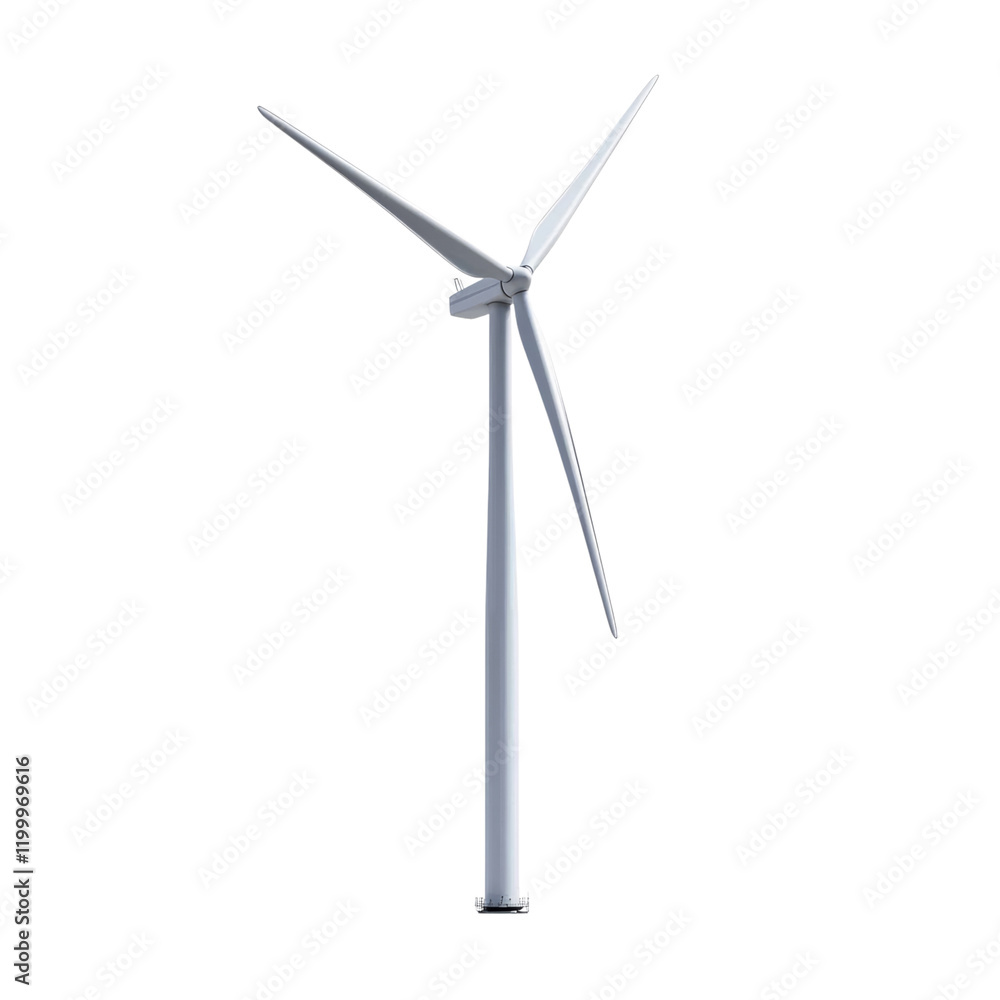 Modern Wind Turbine Against Clear Sky Isolated on transparent background Modern Wind Turbine Against Clear Sky Isolated on transparent background