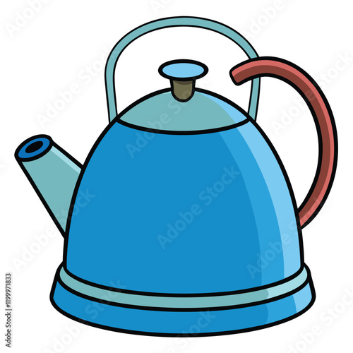 blue teapot isolated on white