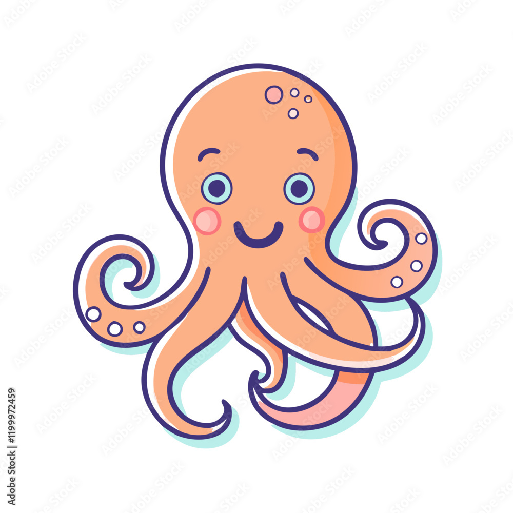 Fototapeta premium octopus icon, octopus vector illustration-simple illustration of octopus, perfect for octopus logos and themed design 