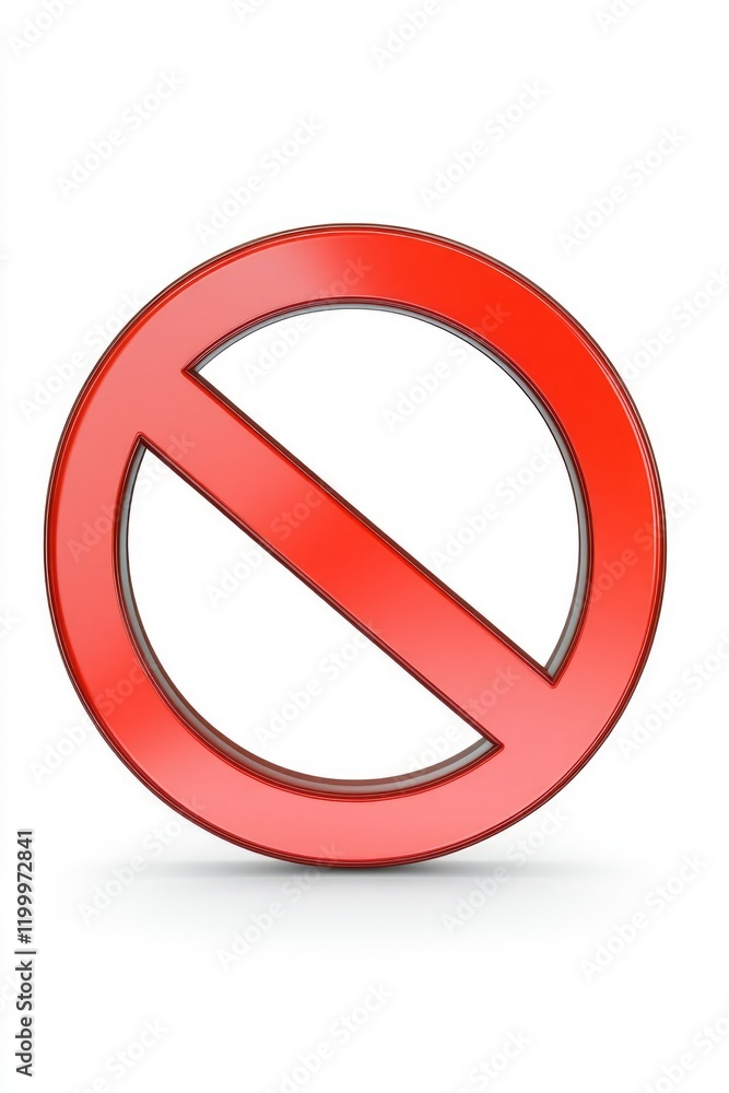 A clear red no entry sign on a white background A clear red no entry sign on a white background