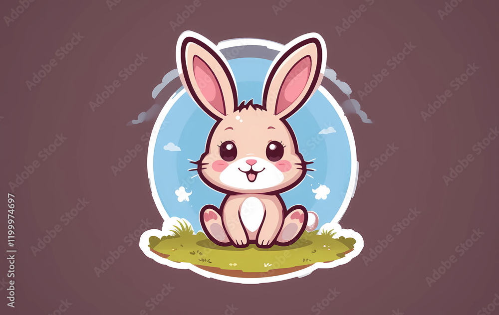 Fototapeta premium easter bunny with easter eggs