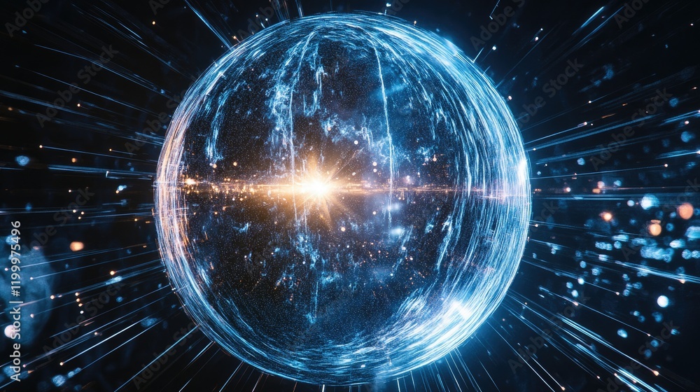 Obraz premium Celestial Orb: A Digital Universe