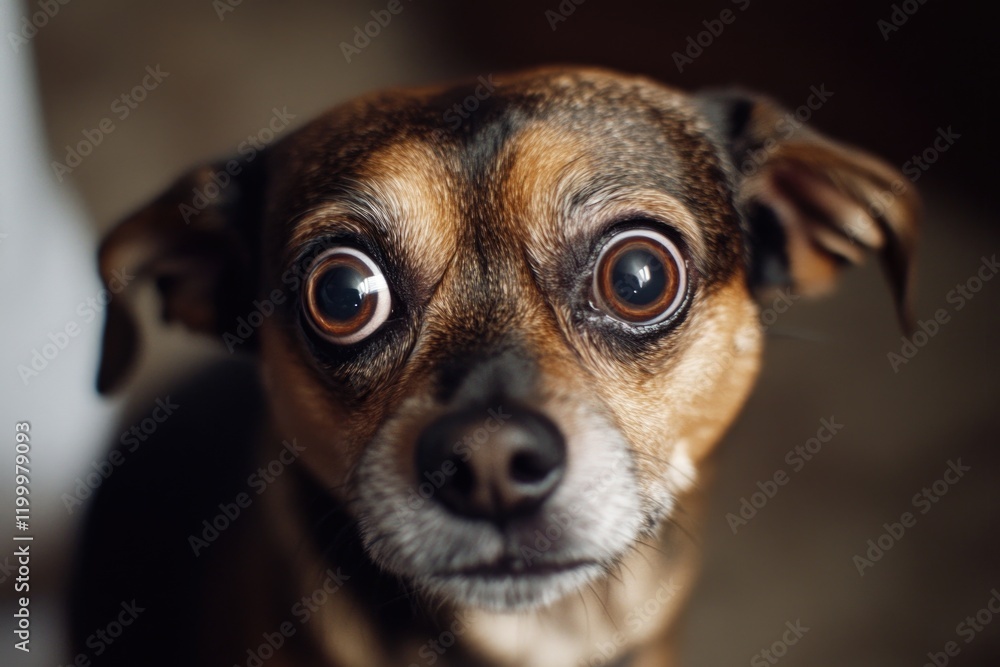 A brown dog with big eyes gazing directly at the camera, perfect for pet-related or wildlife photography themes A brown dog with big eyes gazing directly at the camera, perfect for pet-related or wildlife photography themes