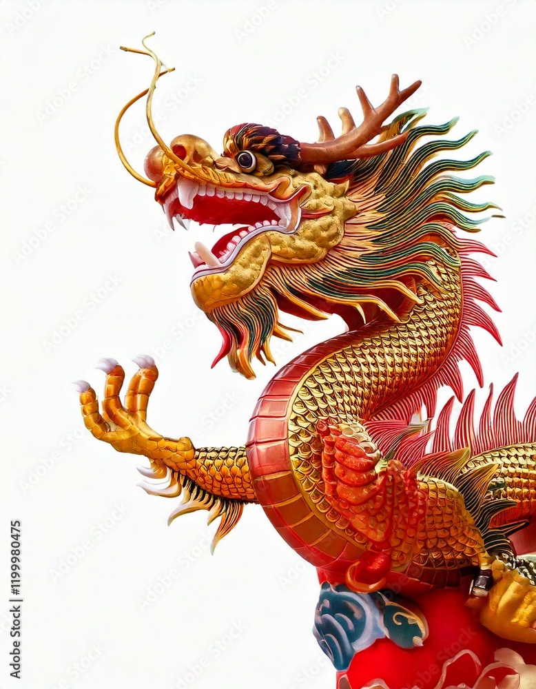 lunar new year, the symbol of happiness is dragon fighting on a white background lunar new year, the symbol of happiness is dragon fighting on a white background