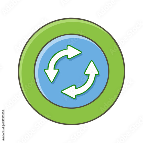 Free Download recycle button icon, recycle button vector illustration-simple illustration of recycle button, perfect for recycle button logos and themed design  - GFXLoad