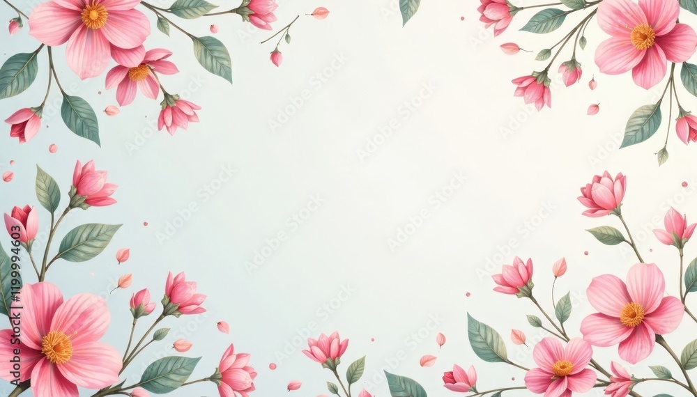 Obraz premium Pastel floral wallpaper, delicate seamless pattern, summer flowers, design