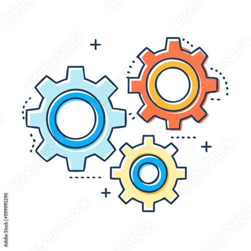 settings gears cogs icon, settings gears cogs vector illustration-simple illustration of settings gears cogs, perfect for settings gears cogs logos and themed design 