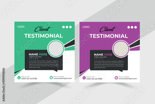 Corporate business client feedback testimonial design template