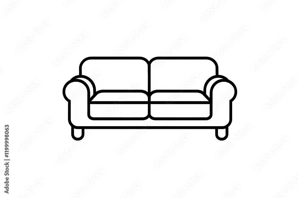 PNG cut out isolated background. A simple and clean black outline illustration of a sofa, ideal for furniture design projects, interior decor graphics, or minimalist-themed artwork. PNG cut out isolated background. A simple and clean black outline illustration of a sofa, ideal for furniture design projects, interior decor graphics, or minimalist-themed artwork.