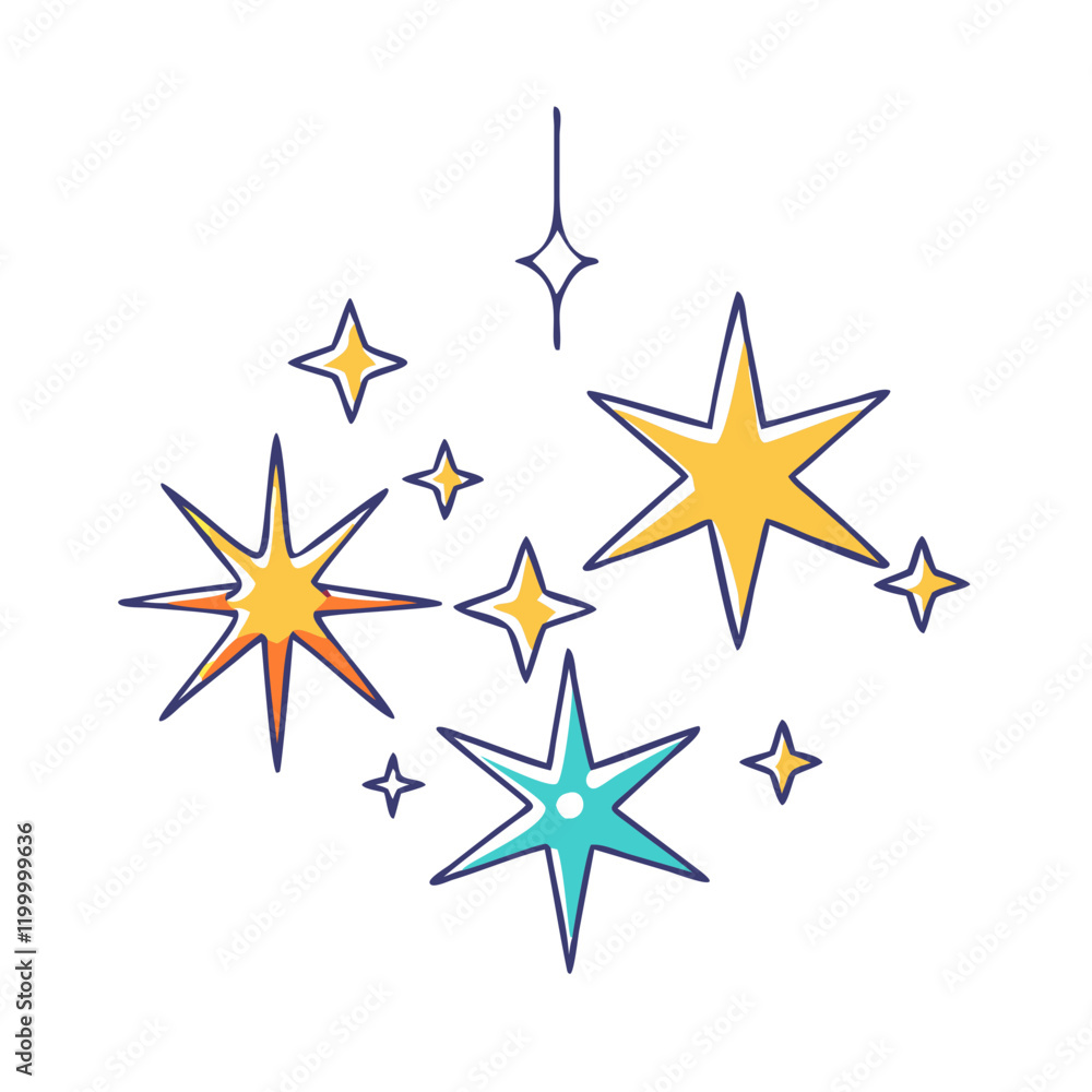Obraz premium sparkle lights stars icon, sparkle lights stars vector illustration-simple illustration of sparkle lights stars, perfect for sparkle lights stars logos and themed design 