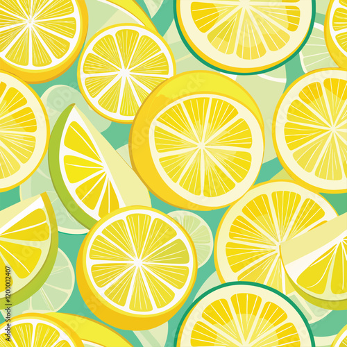 seamless pattern with lemons vector 