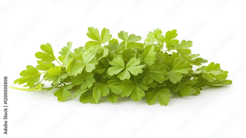 Fresh Green Herb Leaves Isolated on White Background for Cooking Fresh Green Herb Leaves Isolated on White Background for Cooking