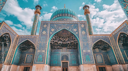 Majestic Blue Mosque Architectural Detail Iran photo