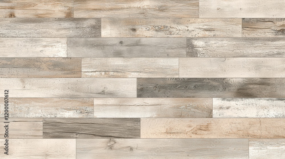 Naklejka premium Rustic wooden planks with faded paint and natural imperfections