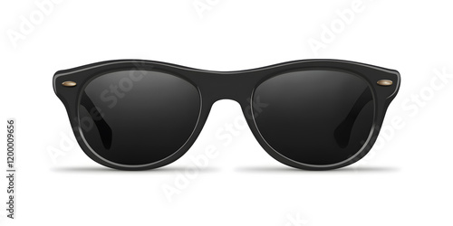 Classic black sunglasses isolated on white background photo