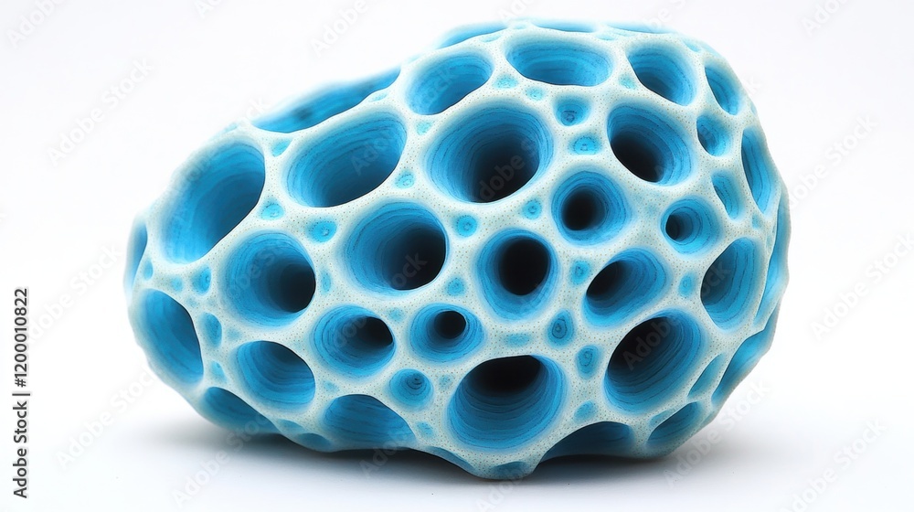 Abstract Blue Organic Structure with Bubble-Like Patterns Abstract Blue Organic Structure with Bubble-Like Patterns