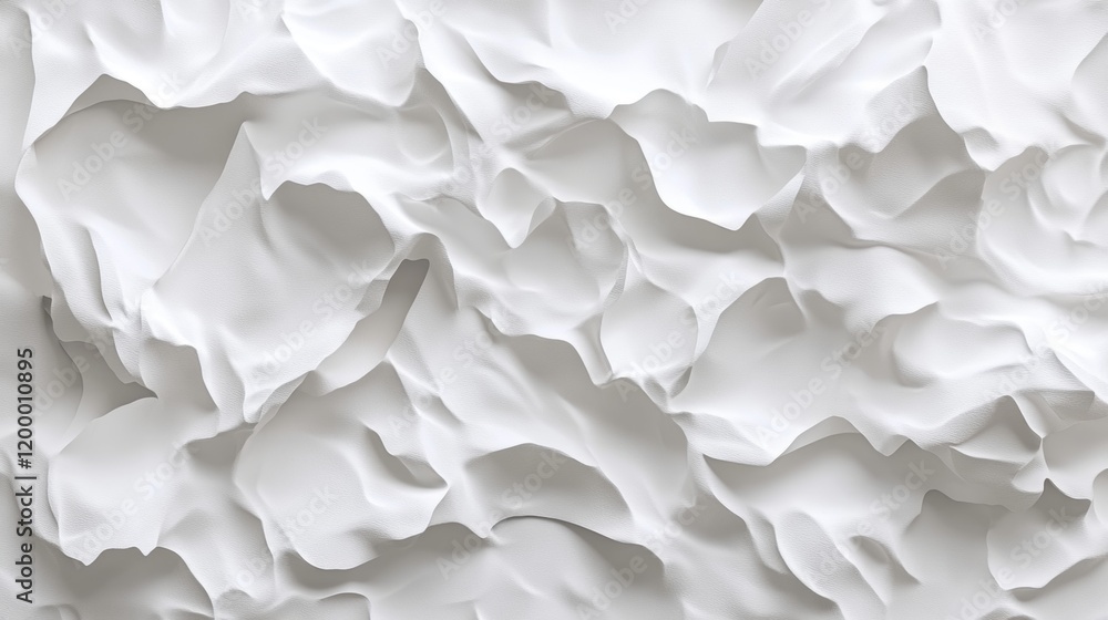 Obraz premium Abstract White Texture with Flowing Wavy Patterns and Shadows