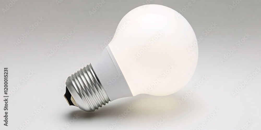 Modern LED Light Bulb Studio Shot on Gray Background Modern LED Light Bulb Studio Shot on Gray Background