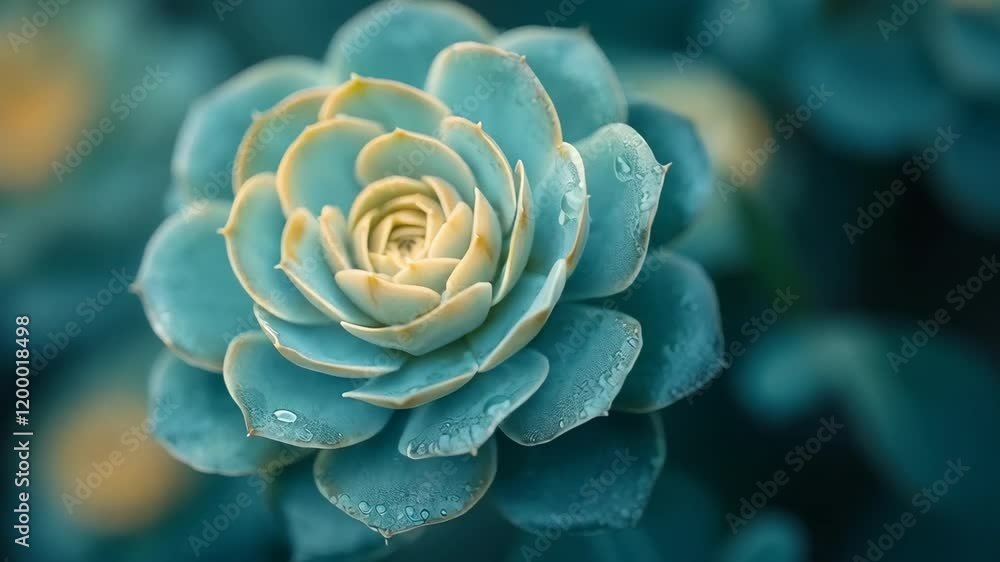 A close-up of a beautiful succulent flower showcasing water droplets, emphasizing its intricate layers and vibrant colors. A close-up of a beautiful succulent flower showcasing water droplets, emphasizing its intricate layers and vibrant colors.