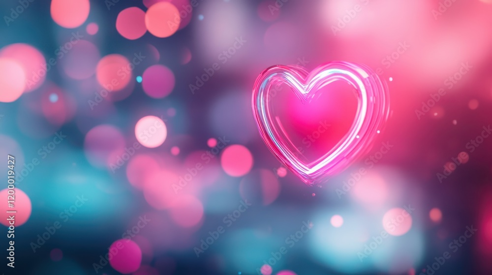 Vibrant pink heart on serene blue backdrop, symbol of love, affection, and valentine's day Vibrant pink heart on serene blue backdrop, symbol of love, affection, and valentine's day