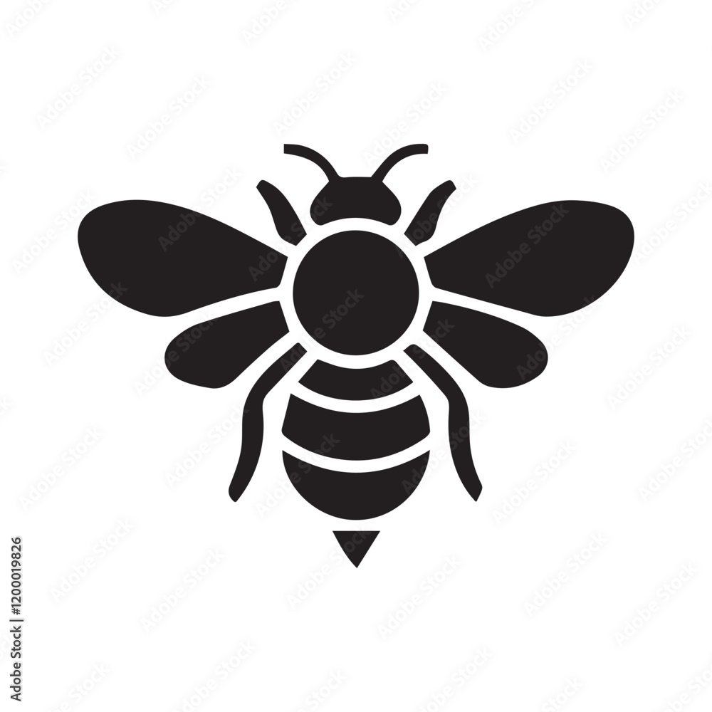 bee silhouette icon is a simple yet striking design element, ideal for various creative projects. These icons feature the distinct outline of a bee, offering a minimalist and versatile visual that can