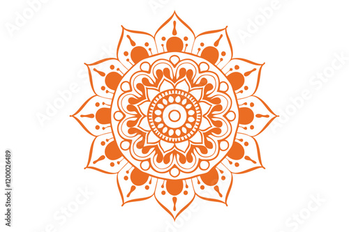 beautiful mandala art with outline