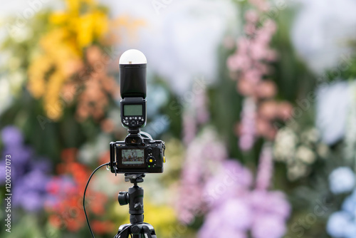 Professional camera for photographers preparing to take photos at the wedding.