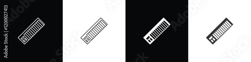 Simple Keyboard icon. Organ icon. Electric piano vector. Organ icon vector illustration in black, white and transparent background. Eps10